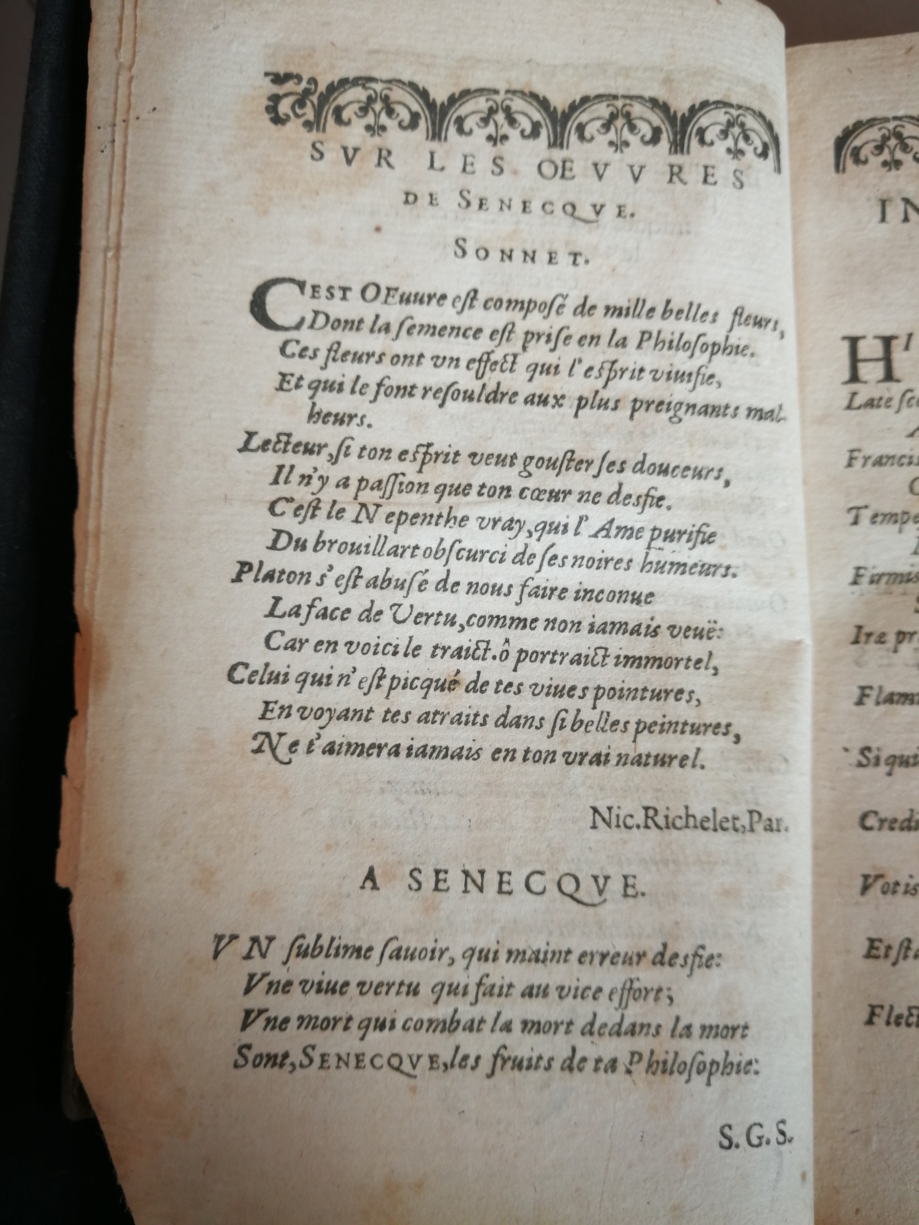 1606 - Jean Arnaud - Œuvres morales et mêlées de Sénèque, Trésor de philosophie morale - BM Marseille