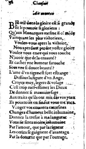 1623 - Jacques Cailloüé - Trésor ou recueil des chansons amoureuses - British Library