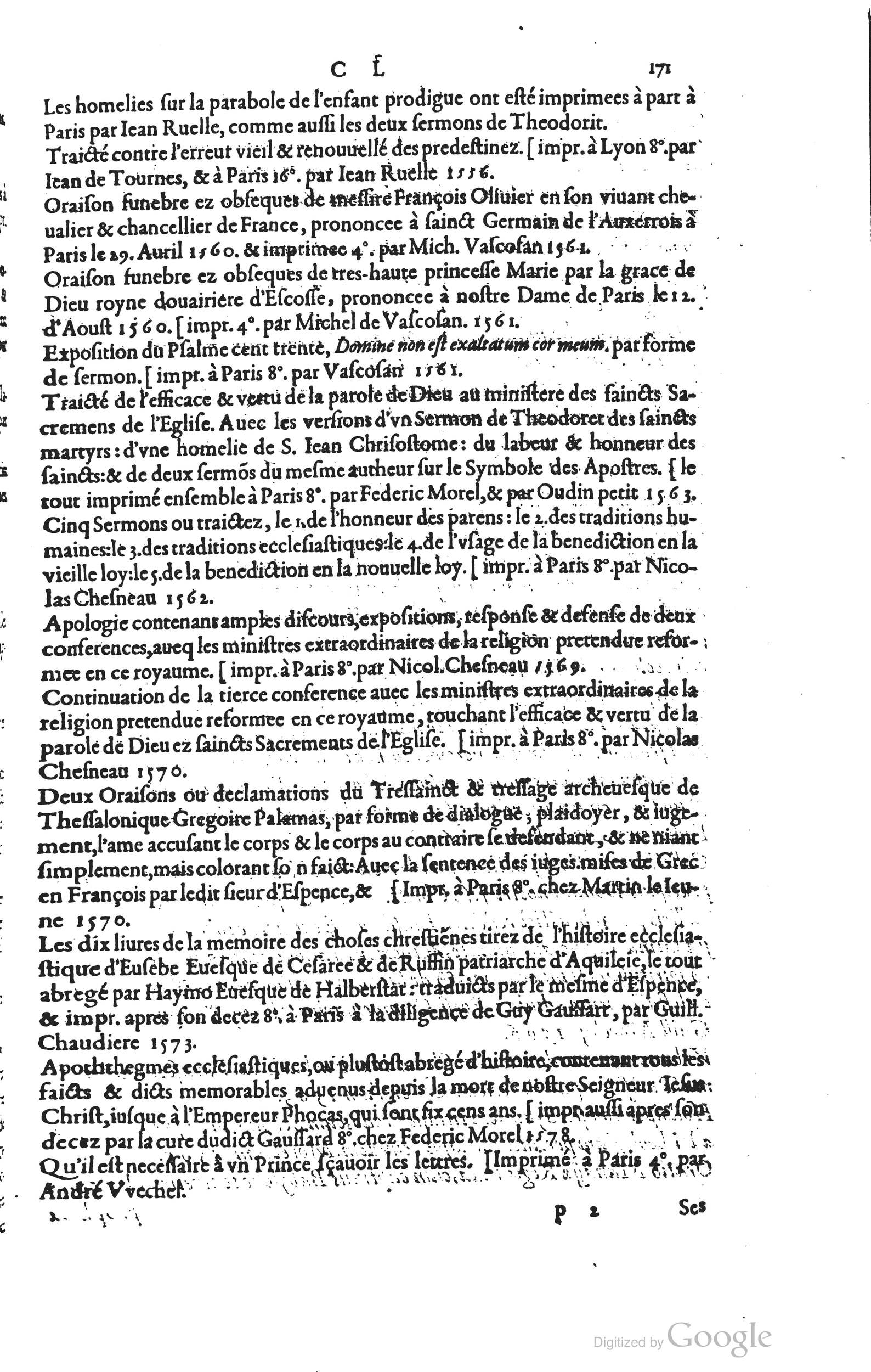 1585 - Barthélemy Honorat - Bibliothèques françaises - BSB Munich