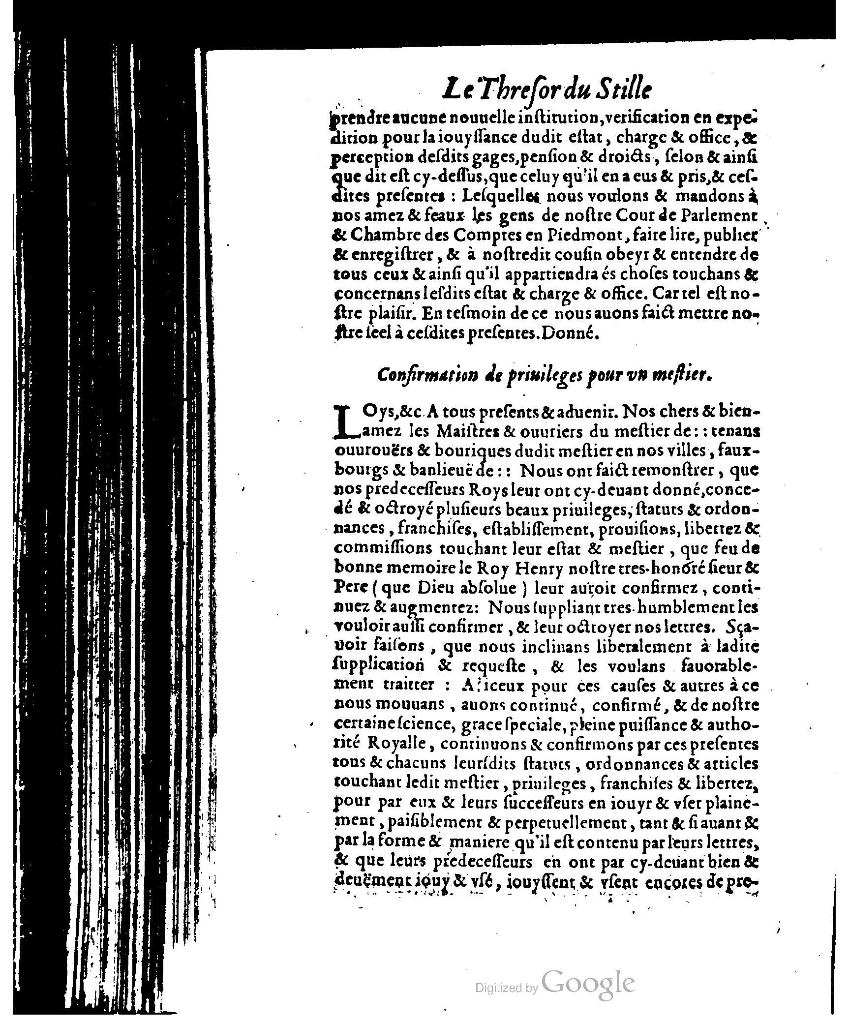 1614 - Jean Richer - Trésor du nouveau style et protocole de la chancellerie de France - BSB Munich