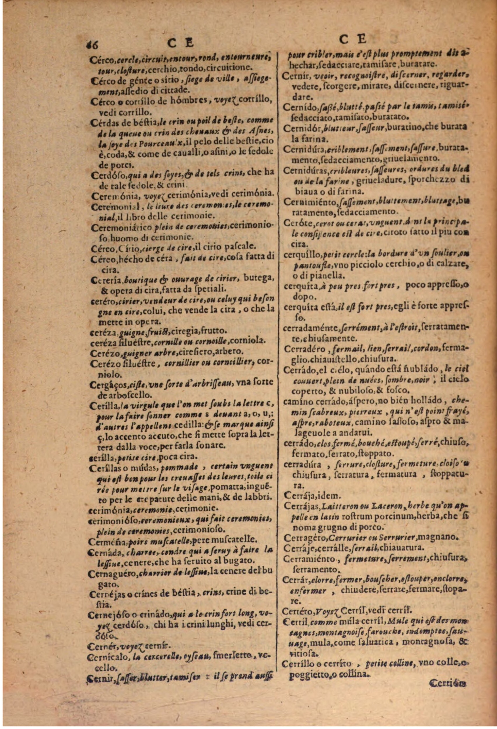1606 - Samuel Crespin - Thresor des trois langues, francoise, italiene et espagnolle - BSB Munich
