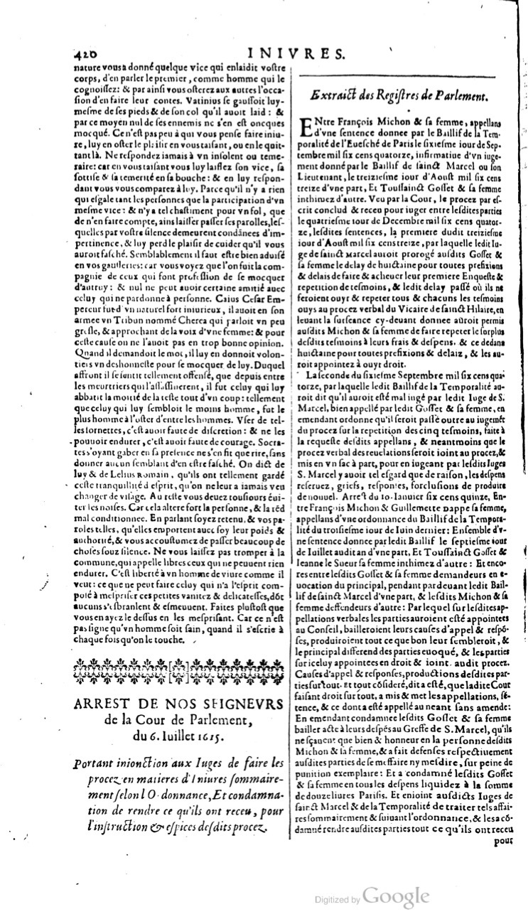1629 - Veuve Nicolas Buon - Trésor du droit français (21754 T. 2) - BM Lyon