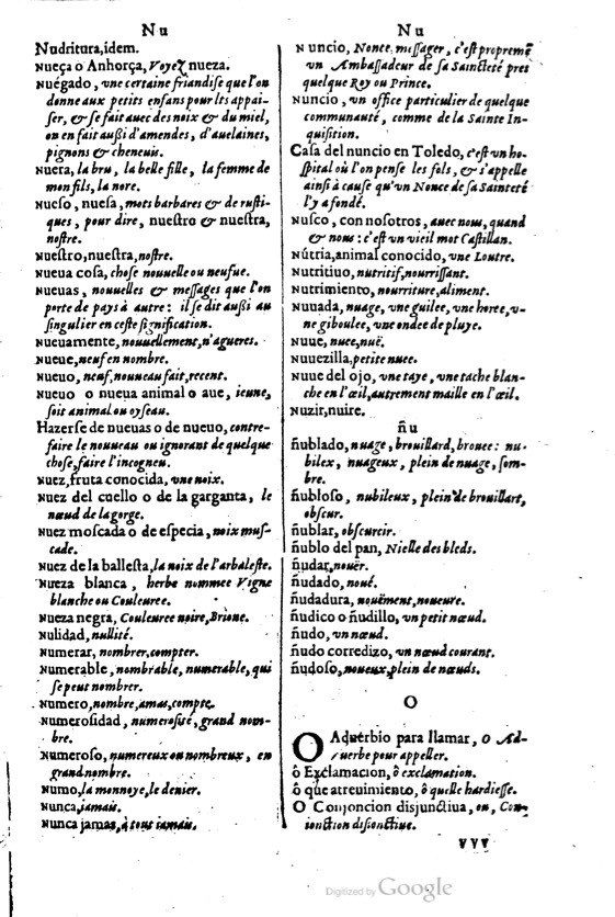 1621 - Adrian Tiffaine - Trésor des deux langues espagnole et française - BM Lyon