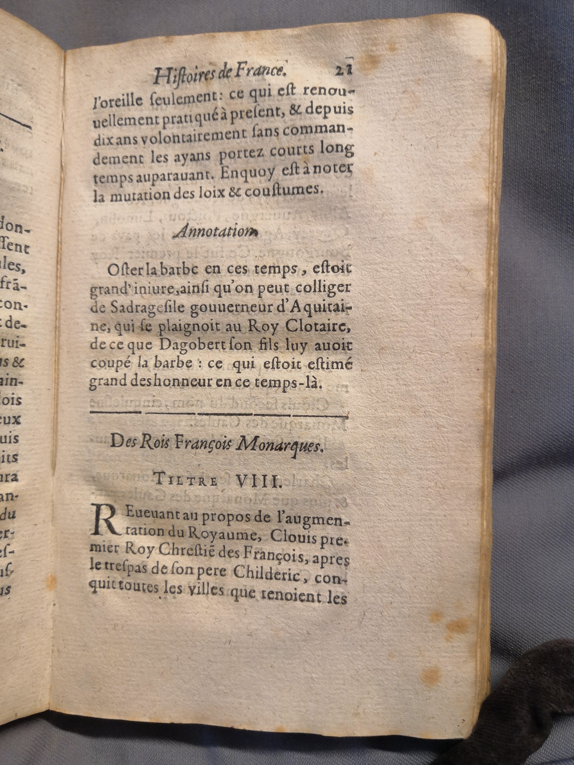 1614 - Jean Corrozet - Trésor des histoires de France - Amsterdam