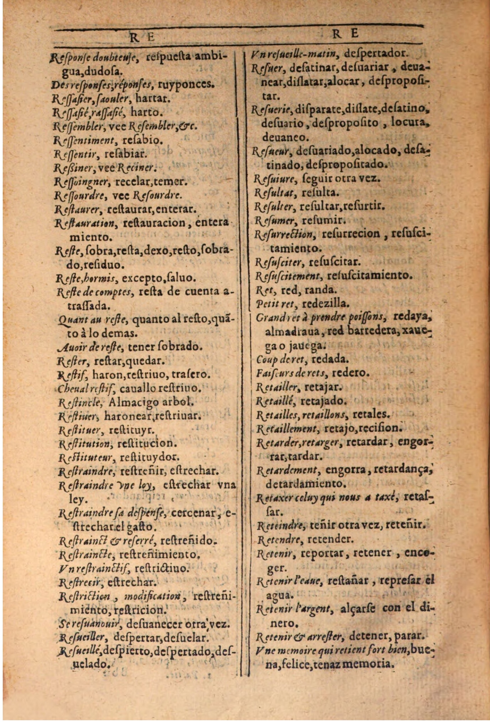 1607 - Marc Orry - Trésor des deux langues espagnole et française (Seconde partie) - BSB Munich