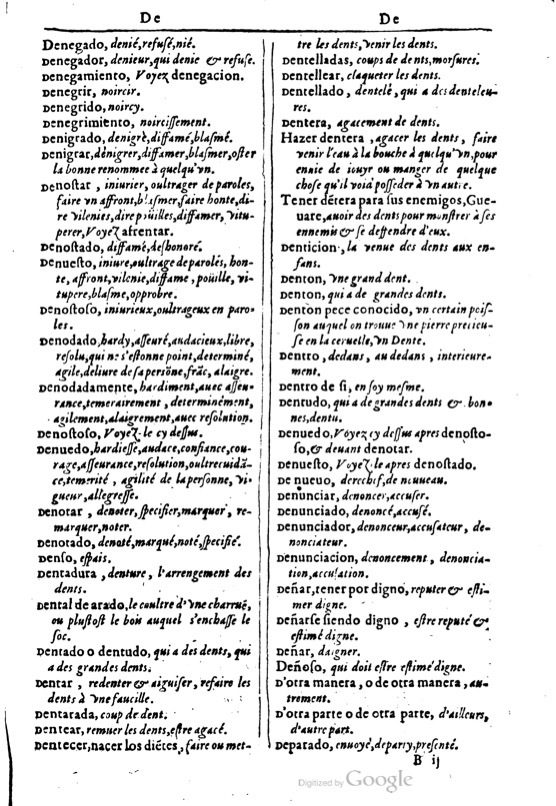 1616 - Veuve Marc Orry - Trésor des deux langues espagnole et française (Première et Seconde parties) - BM Lyon