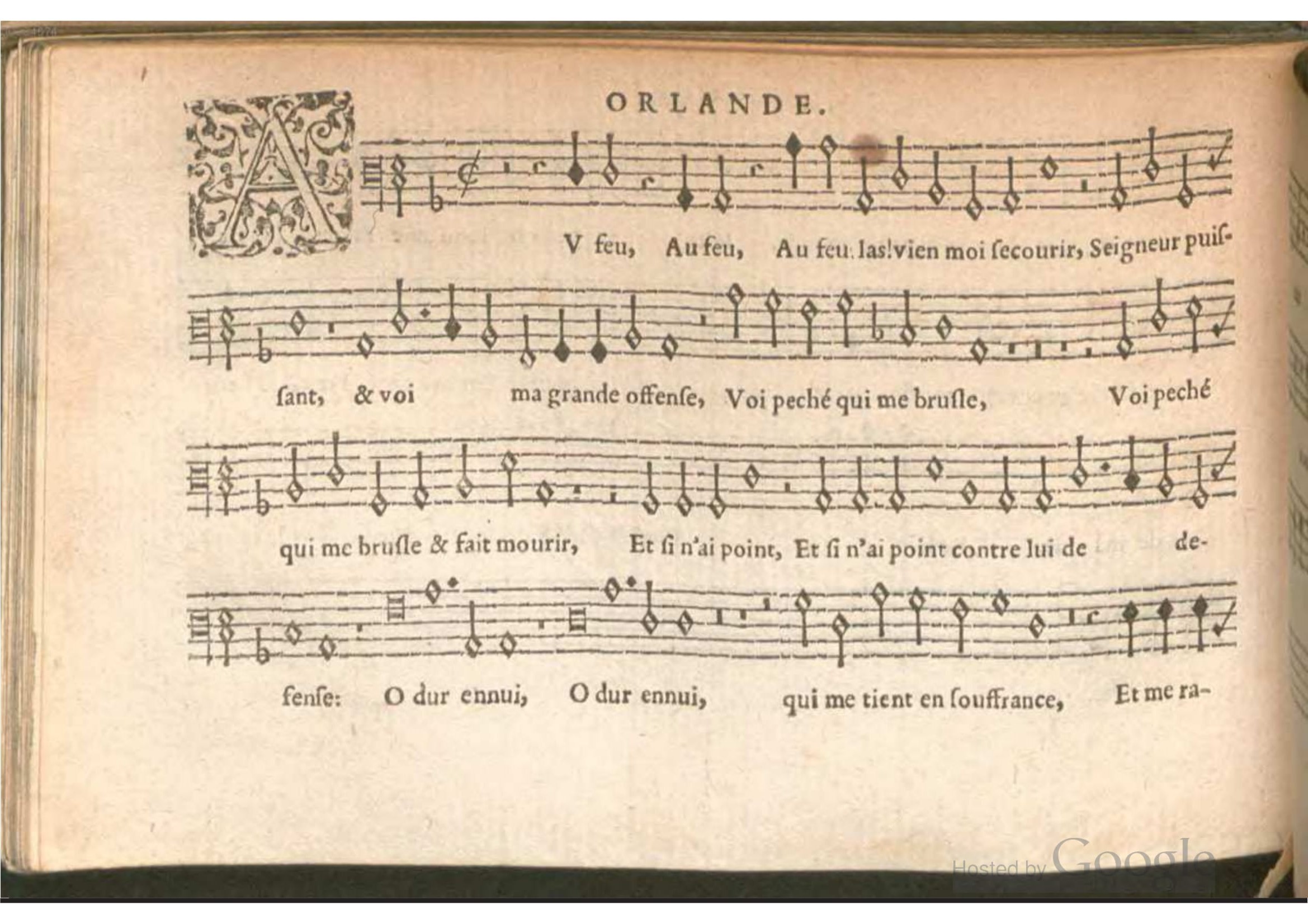1576 - [Pierre de Saint-André] - Trésor de musique d’Orlande de Lassus Bassus - BSB Munich