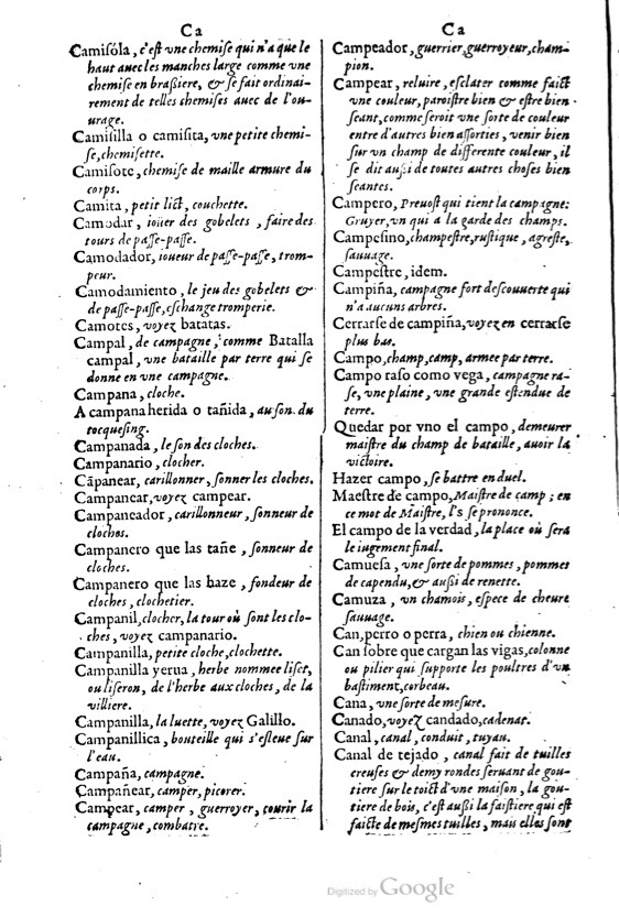 1621 - Adrian Tiffaine - Trésor des deux langues espagnole et française - BM Lyon