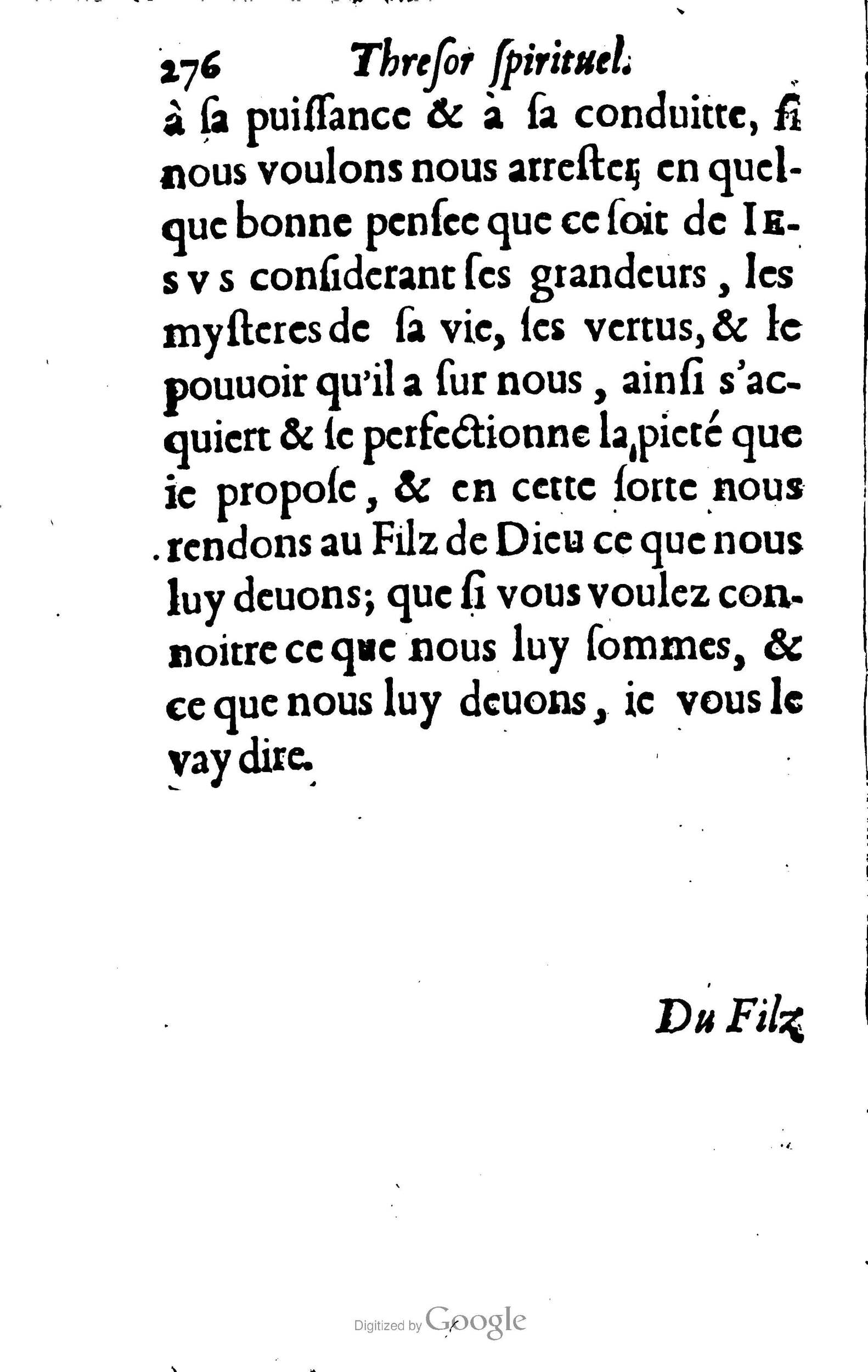 1633 - François Waudré - Trésor spirituel contenant les excellences du christianisme - BM Lyon