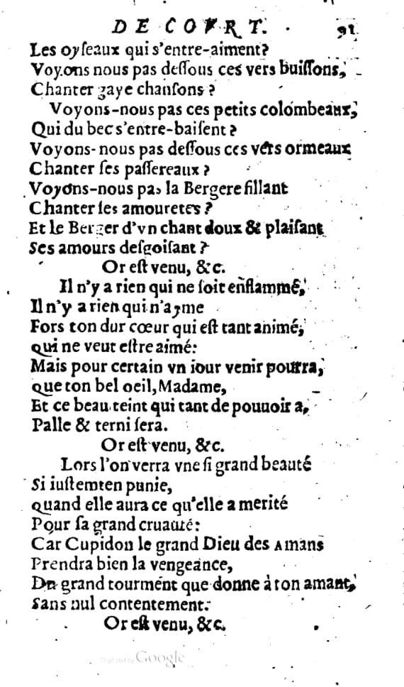 1606 - Théodore Reinsart - Trésor des chansons amoureuses recueillies des plus excellents airs de cour - Livre I - NK ČR Prague