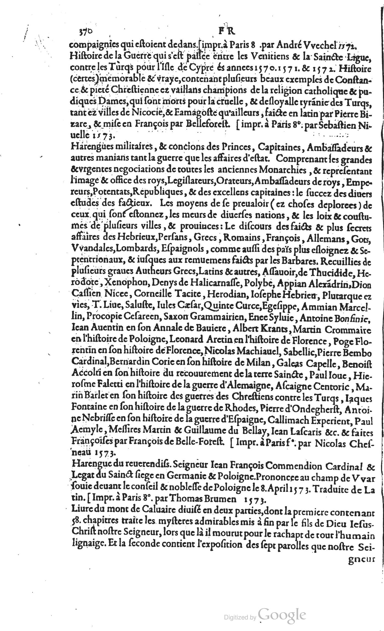 1585 - Barthélemy Honorat - Bibliothèques françaises - BSB Munich