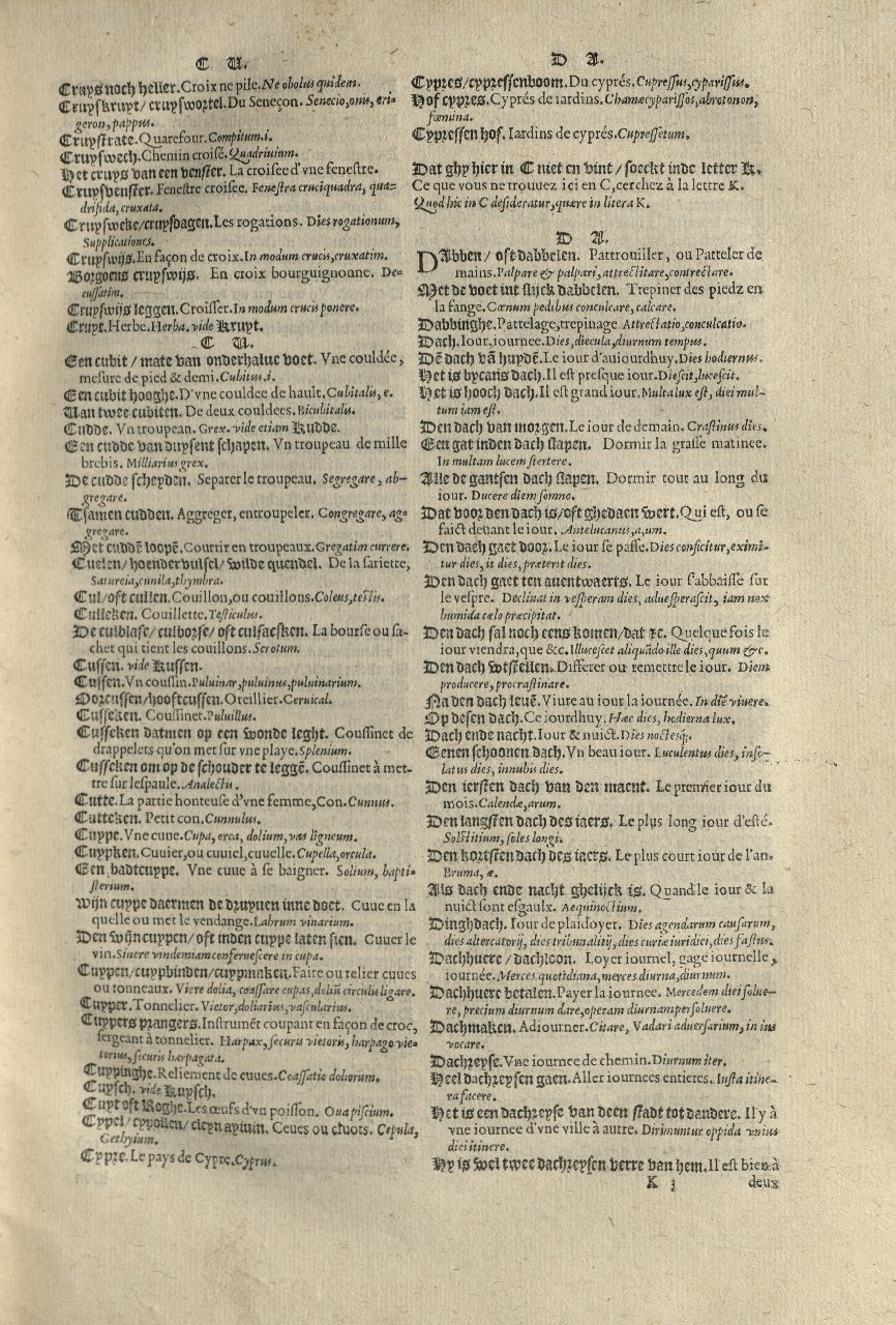 1573 - Christophe Plantin - Trésor du langage bas-allemand - Greifswald
