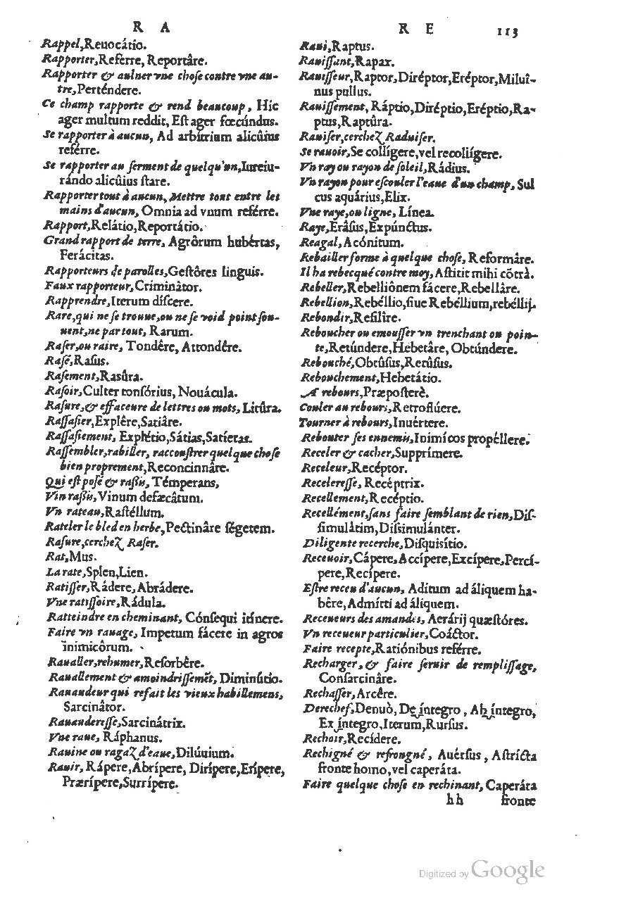 1558 - Guillaume Rouillé - Trésor des mots et traits français - BSB Munich