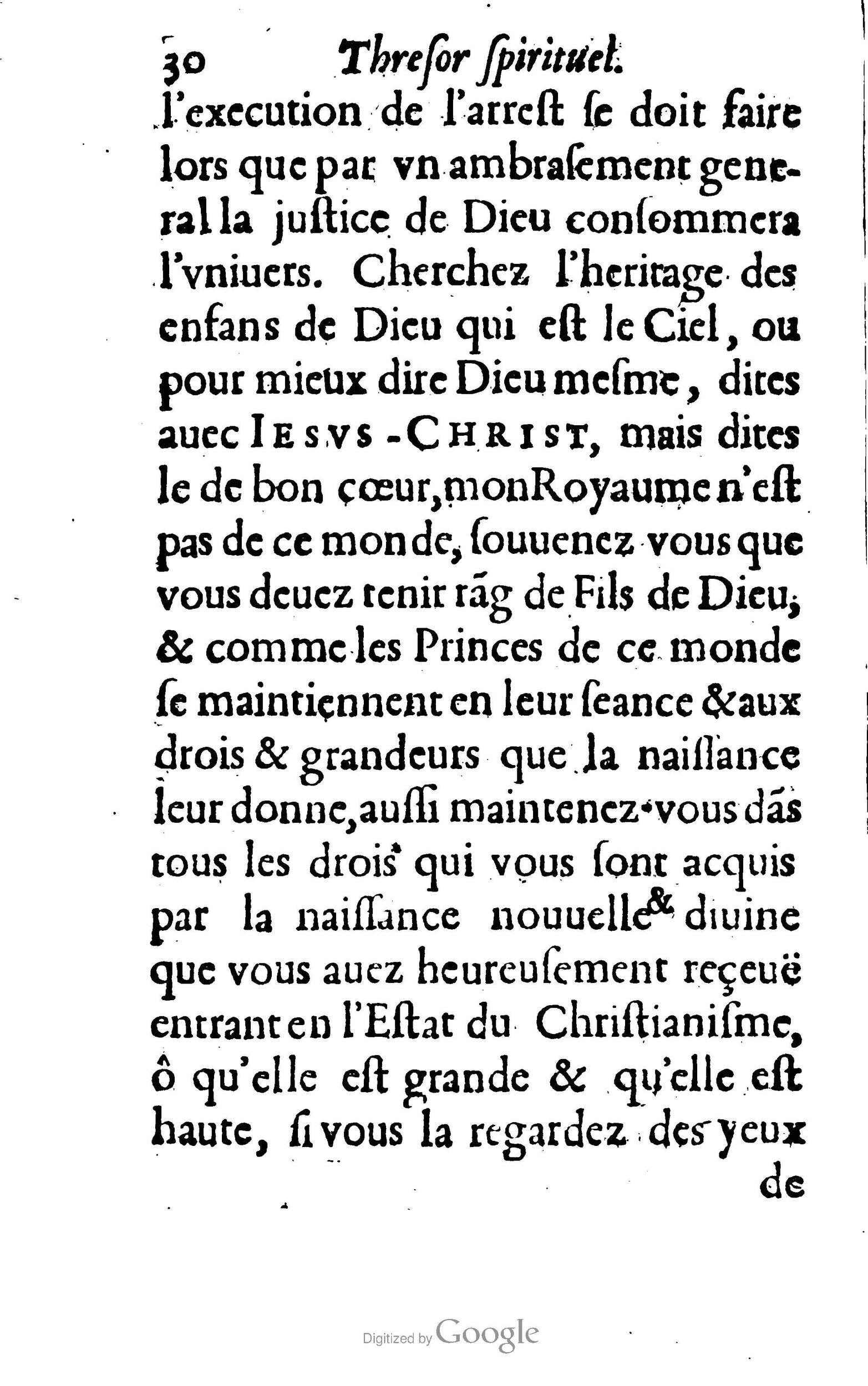 1633 - François Waudré - Trésor spirituel contenant les excellences du christianisme - BM Lyon