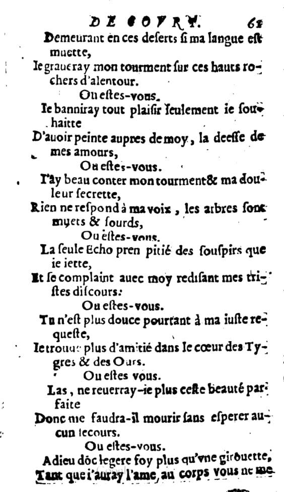 1606 - Théodore Reinsart - Trésor des chansons amoureuses recueillies des plus excellents airs de cour - Livre I - NK ČR Prague