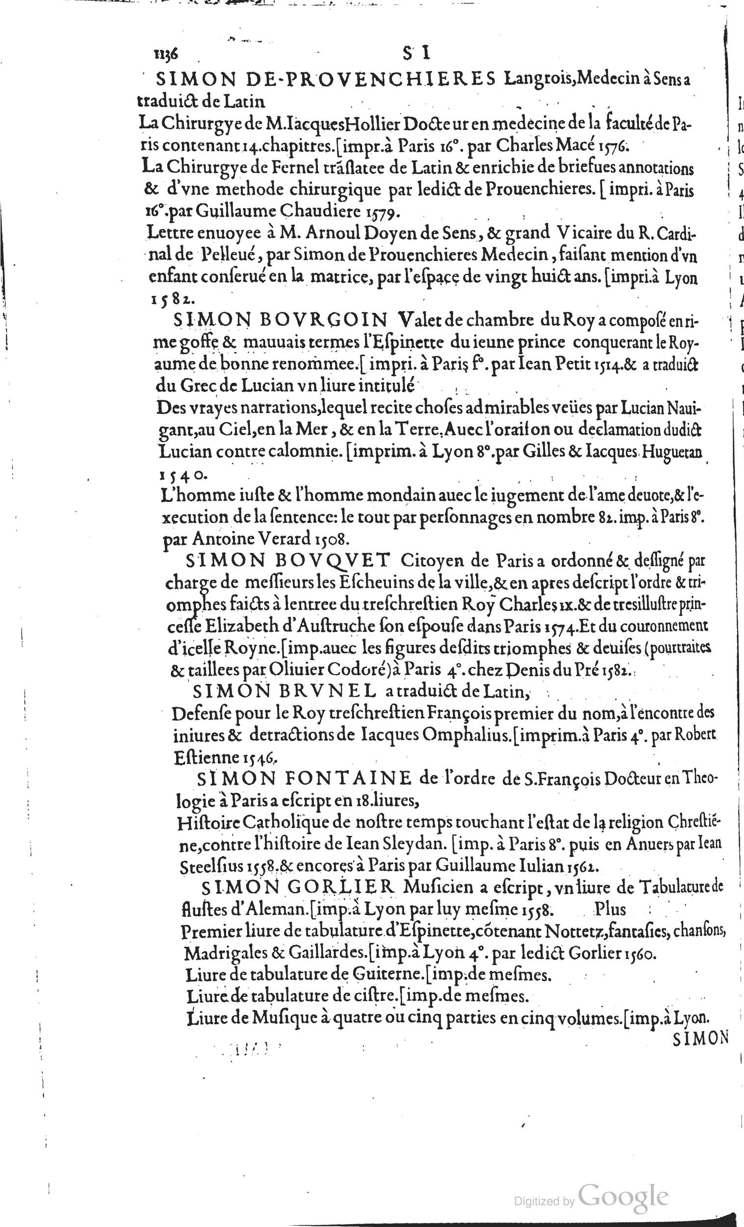 1585 - Barthélemy Honorat - Bibliothèques françaises - BSB Munich