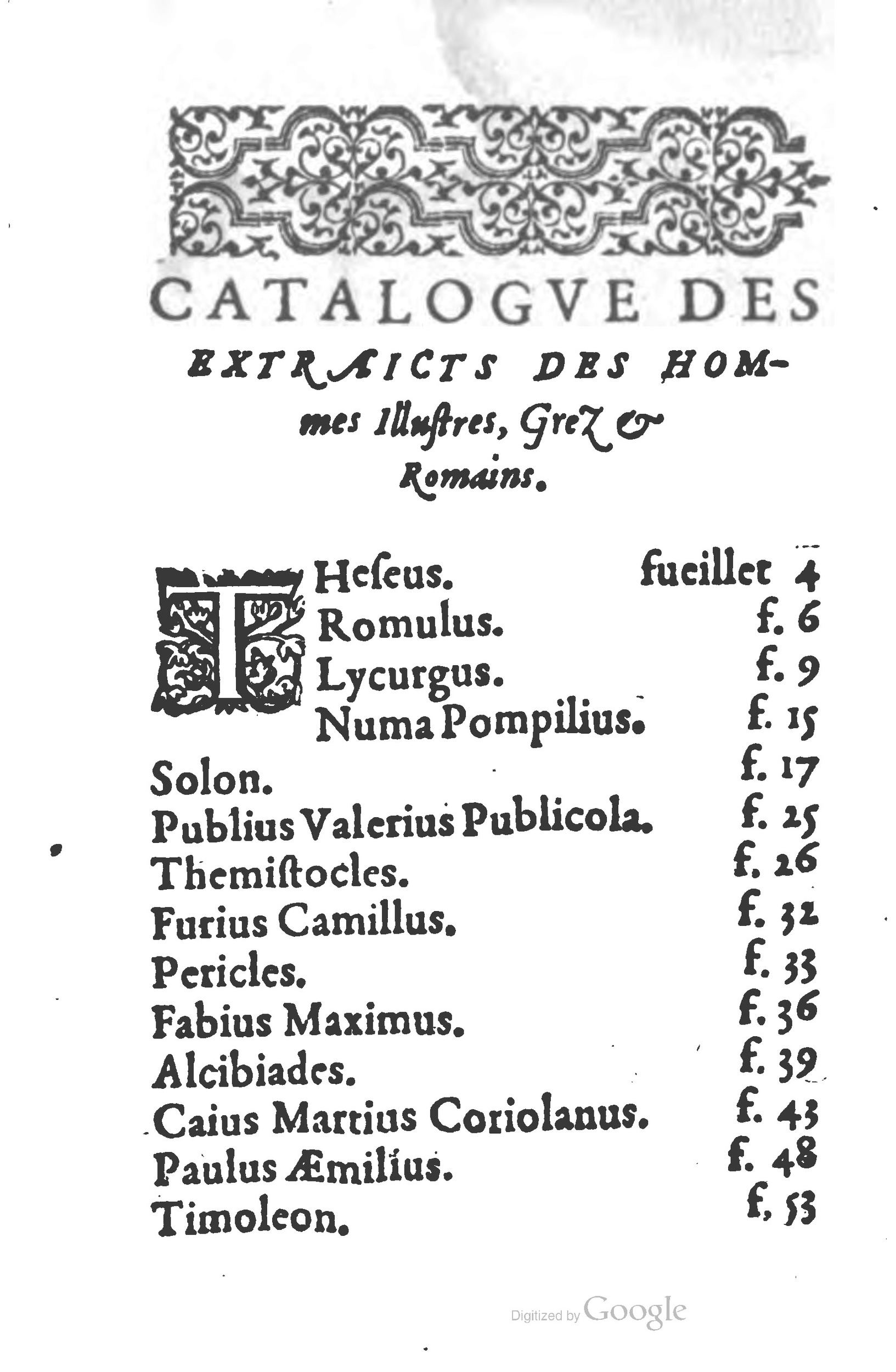 1577 - Claude Micard - Trésor des vies de Plutarque - BSB Munich 1577 - Claude Micard - Trésor des vies de Plutarque - BSB Munich
