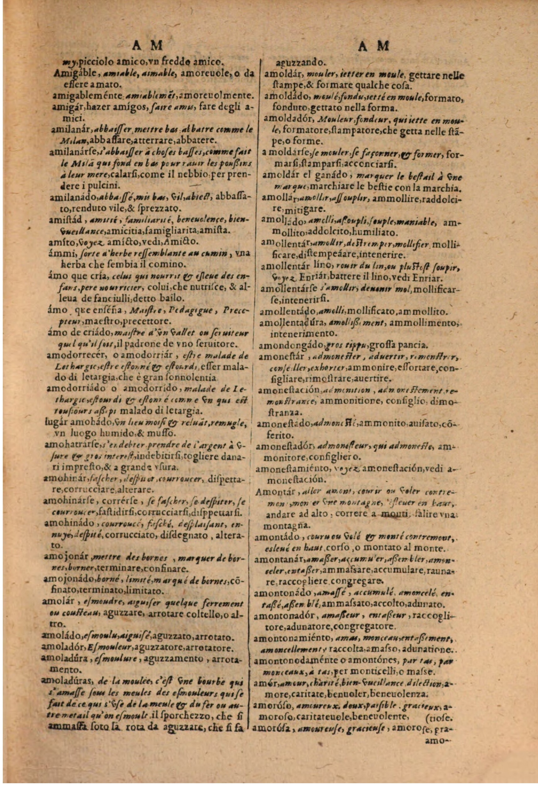 1606 - Samuel Crespin - Thresor des trois langues, francoise, italiene et espagnolle - BSB Munich