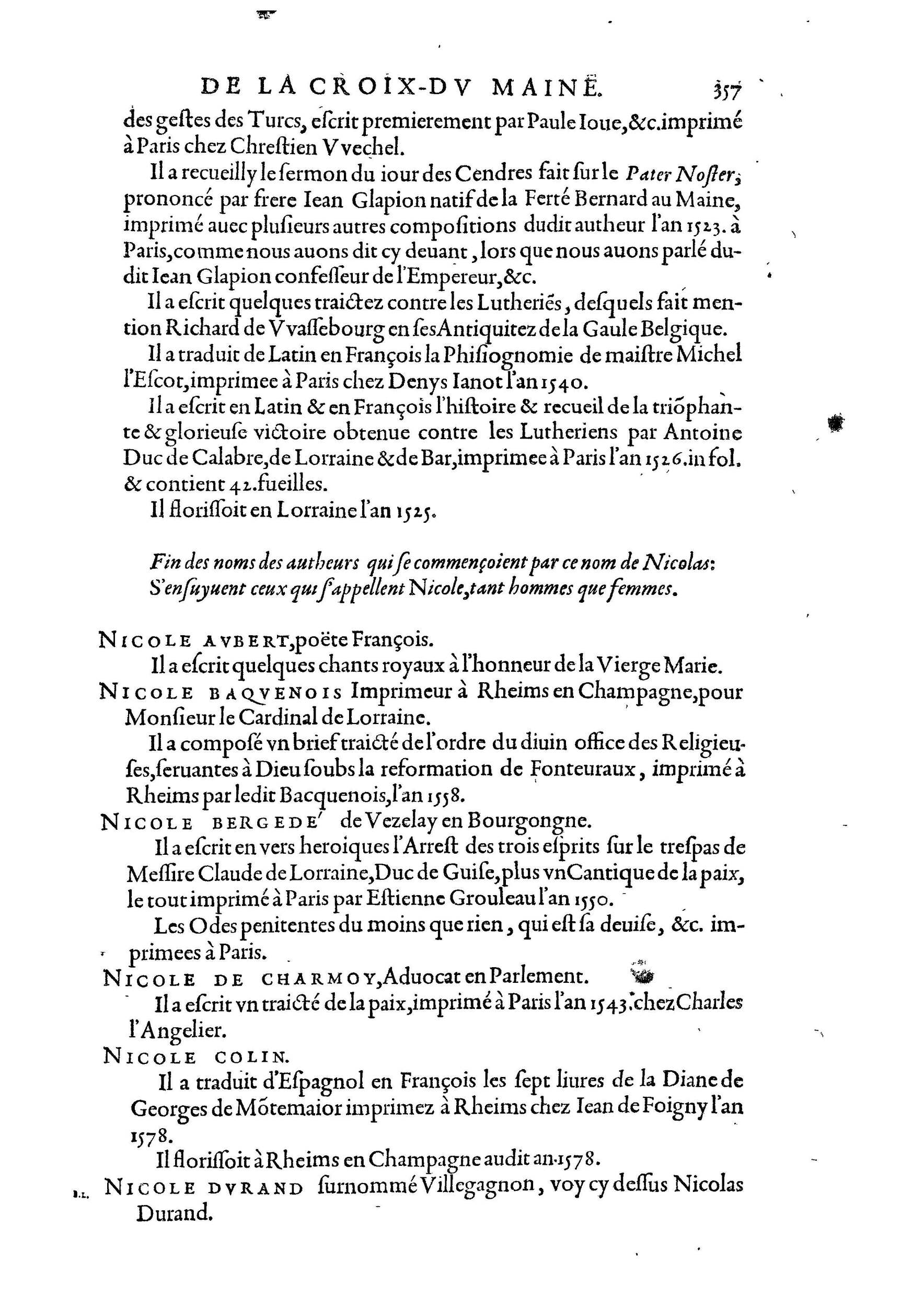 1584 - Abel L&#039;Angelier - Bibliothèques françaises - BnF