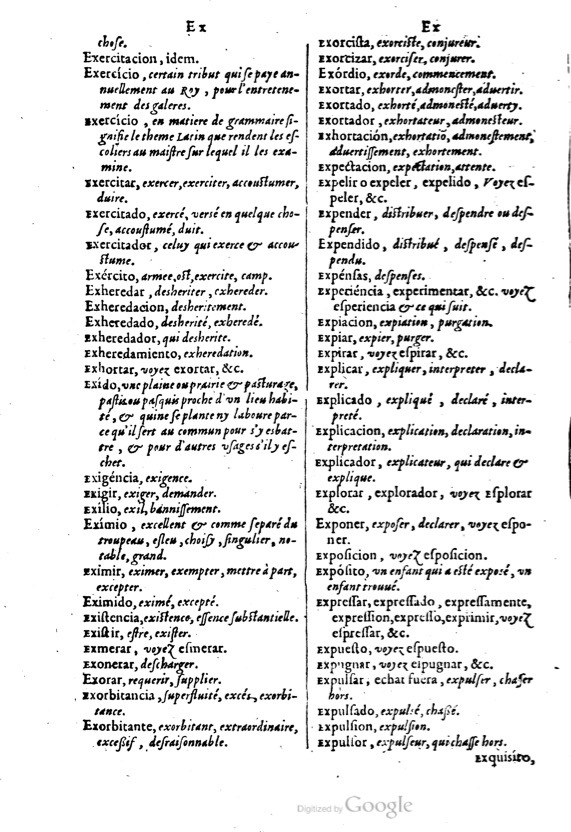 1621 - Adrian Tiffaine - Trésor des deux langues espagnole et française - BM Lyon