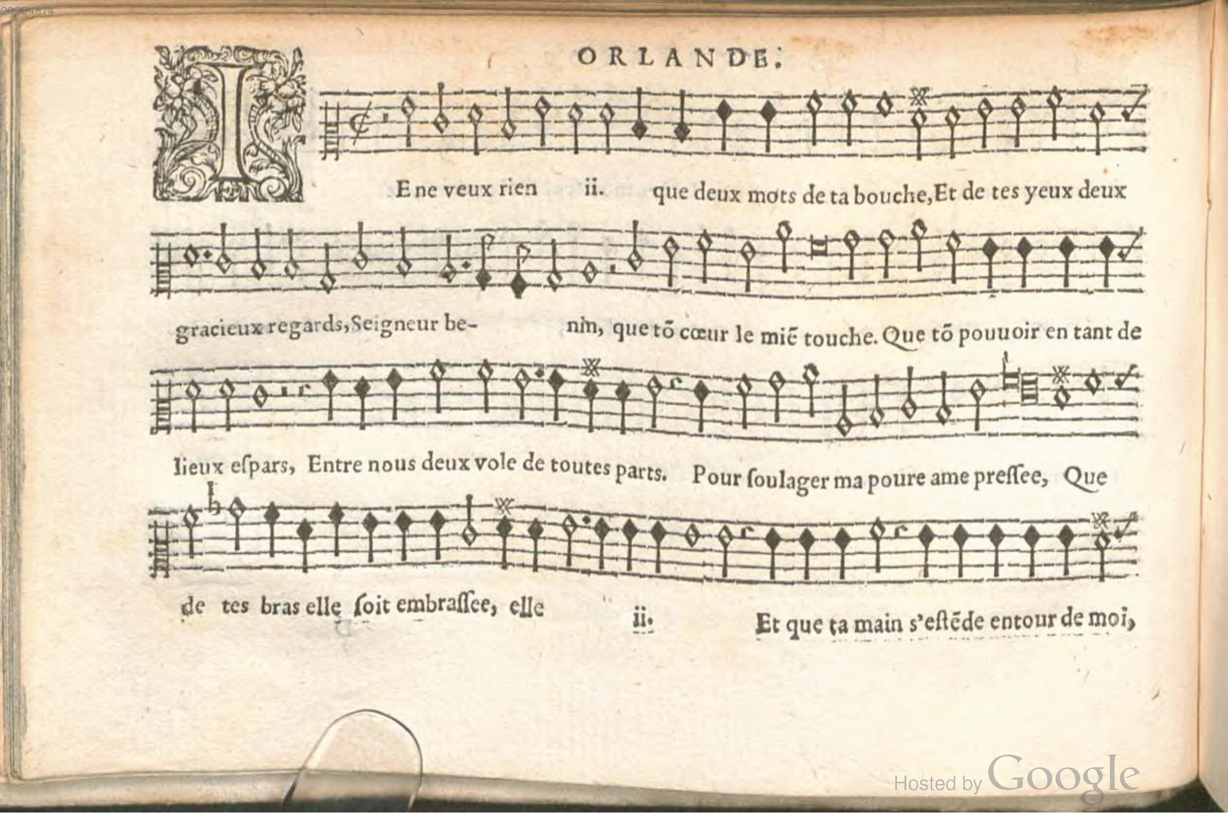 1576 - [Pierre de Saint-André] - Trésor de musique d’Orlande de Lassus Contratenor - BSB Munich