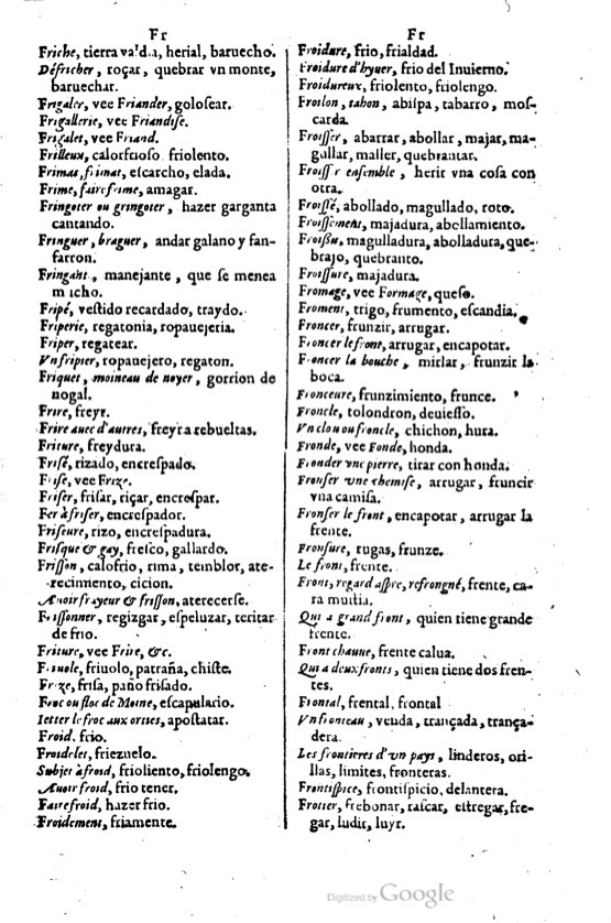 1621 - Adrian Tiffaine - Trésor des deux langues espagnole et française - BM Lyon