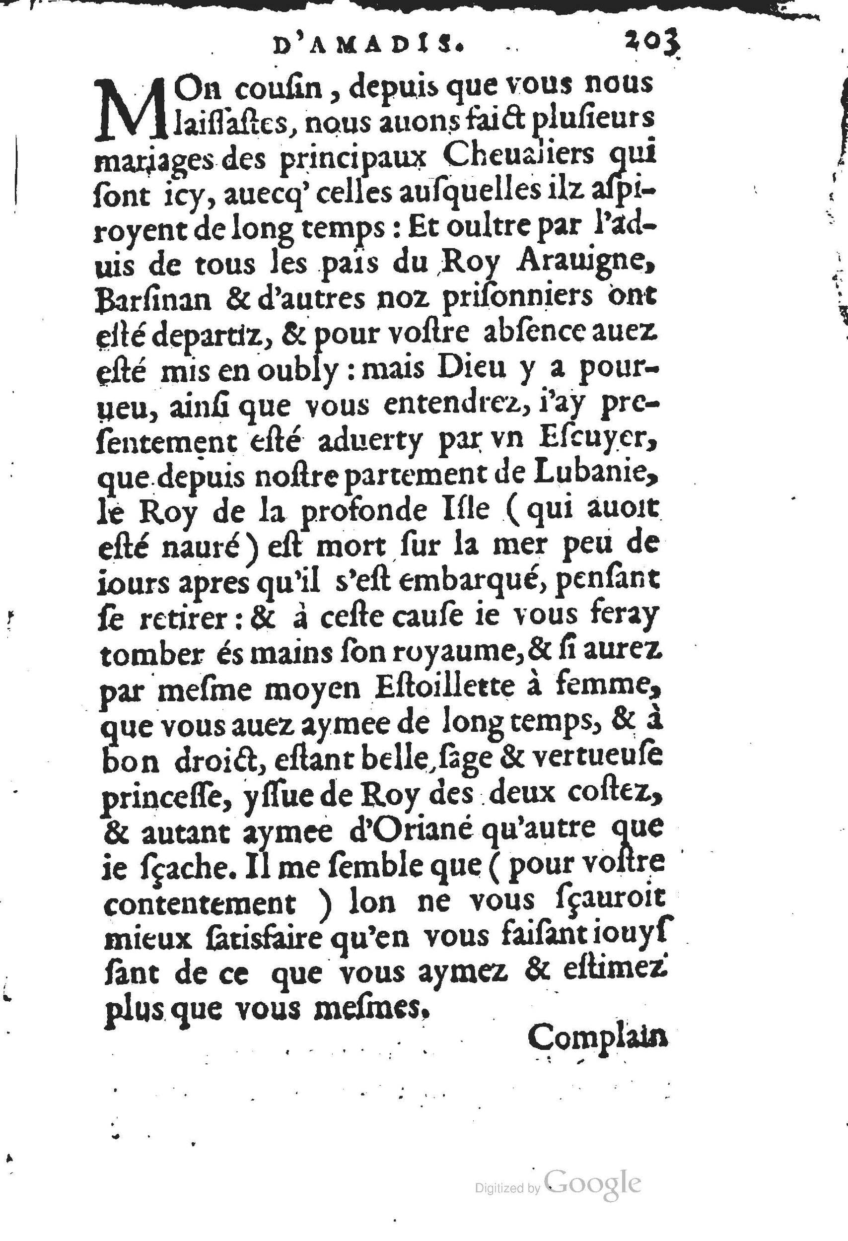 1560 - Jean d’Ogerolles et Gabriel Cotier Lyon - Trésor des Amadis - BSB Munich