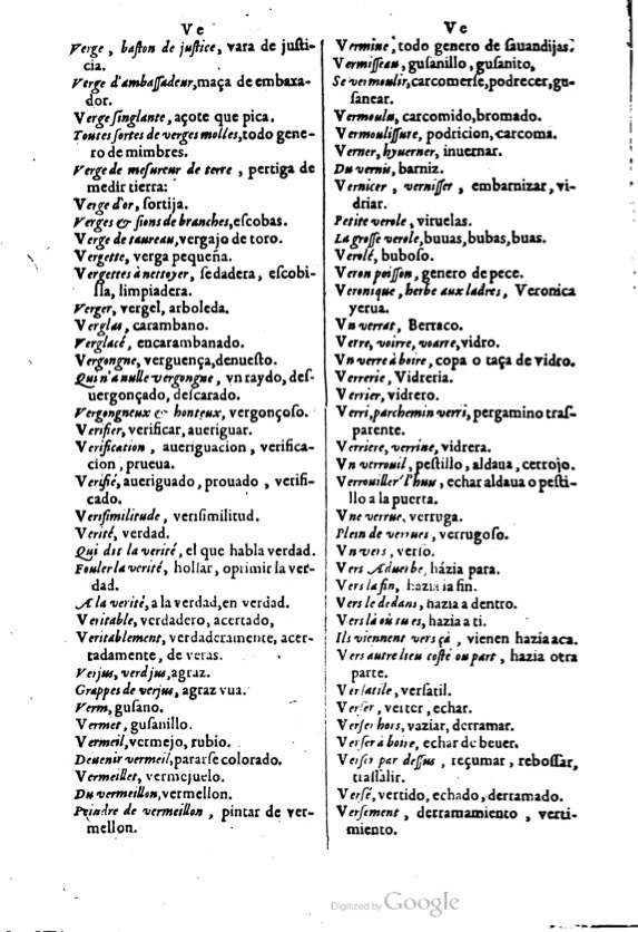 1621 - Adrian Tiffaine - Trésor des deux langues espagnole et française - BM Lyon