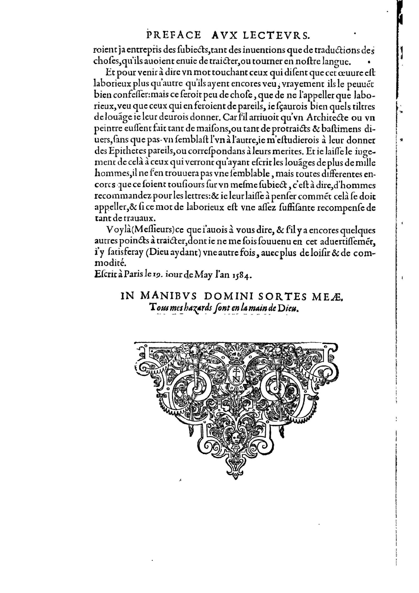 1584 - Abel L&#039;Angelier - Bibliothèques françaises - BnF