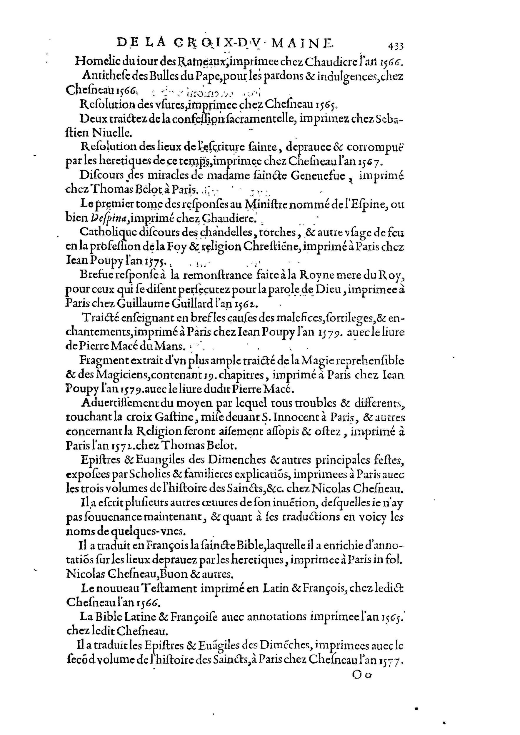 1584 - Abel L&#039;Angelier - Bibliothèques françaises - BnF