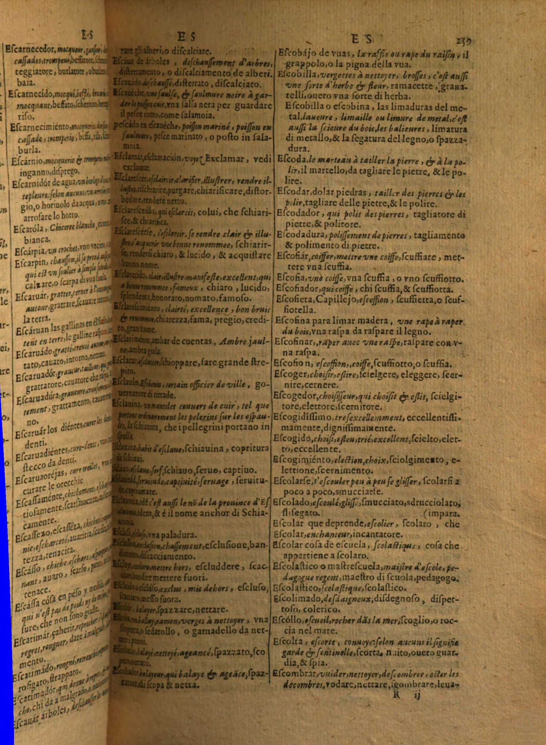1617 - Samuel Crespin - Trésor des trois langues espagnole, française et italienne (Première partie) - Regensburg