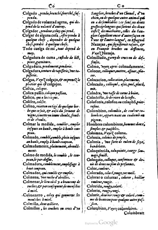 1616 - Veuve Marc Orry - Trésor des deux langues espagnole et française (Première et Seconde parties) - BM Lyon