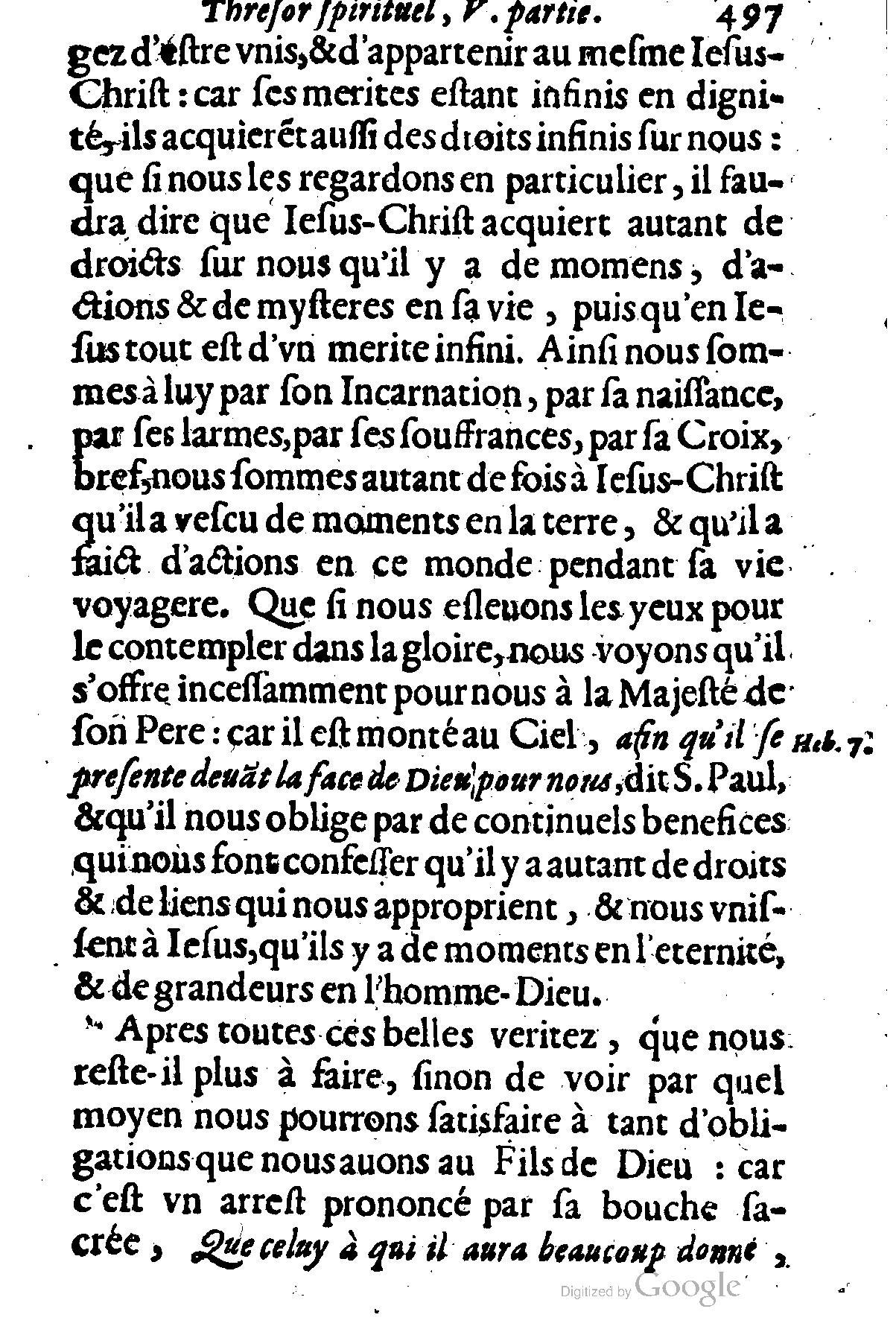 1635 - Sébastien Huré - Trésor spirituel contenant les obligations - BM Lyon