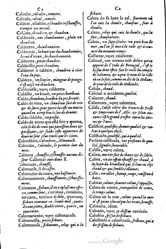 1621 - Adrian Tiffaine - Trésor des deux langues espagnole et française - BM Lyon