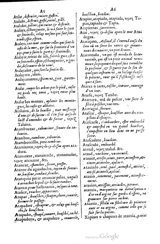 1621 - Adrian Tiffaine - Trésor des deux langues espagnole et française - BM Lyon