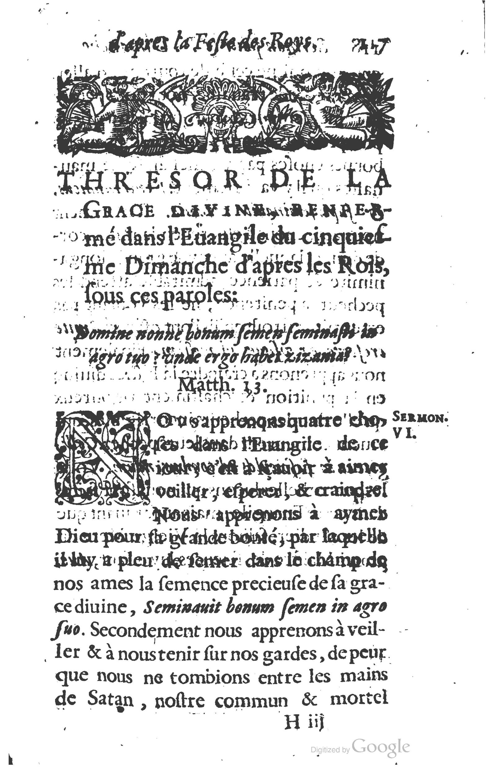 1629 - Manassés de Préaulx - Sermons ou Trésors de la piété chrétienne - BM Lyon