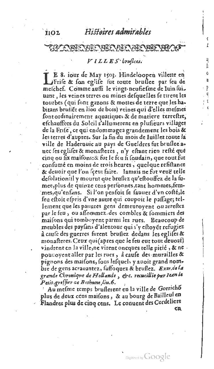 1610 - Paul Marceau - Trésor d’histoires admirables et mémorables - BSB Munich