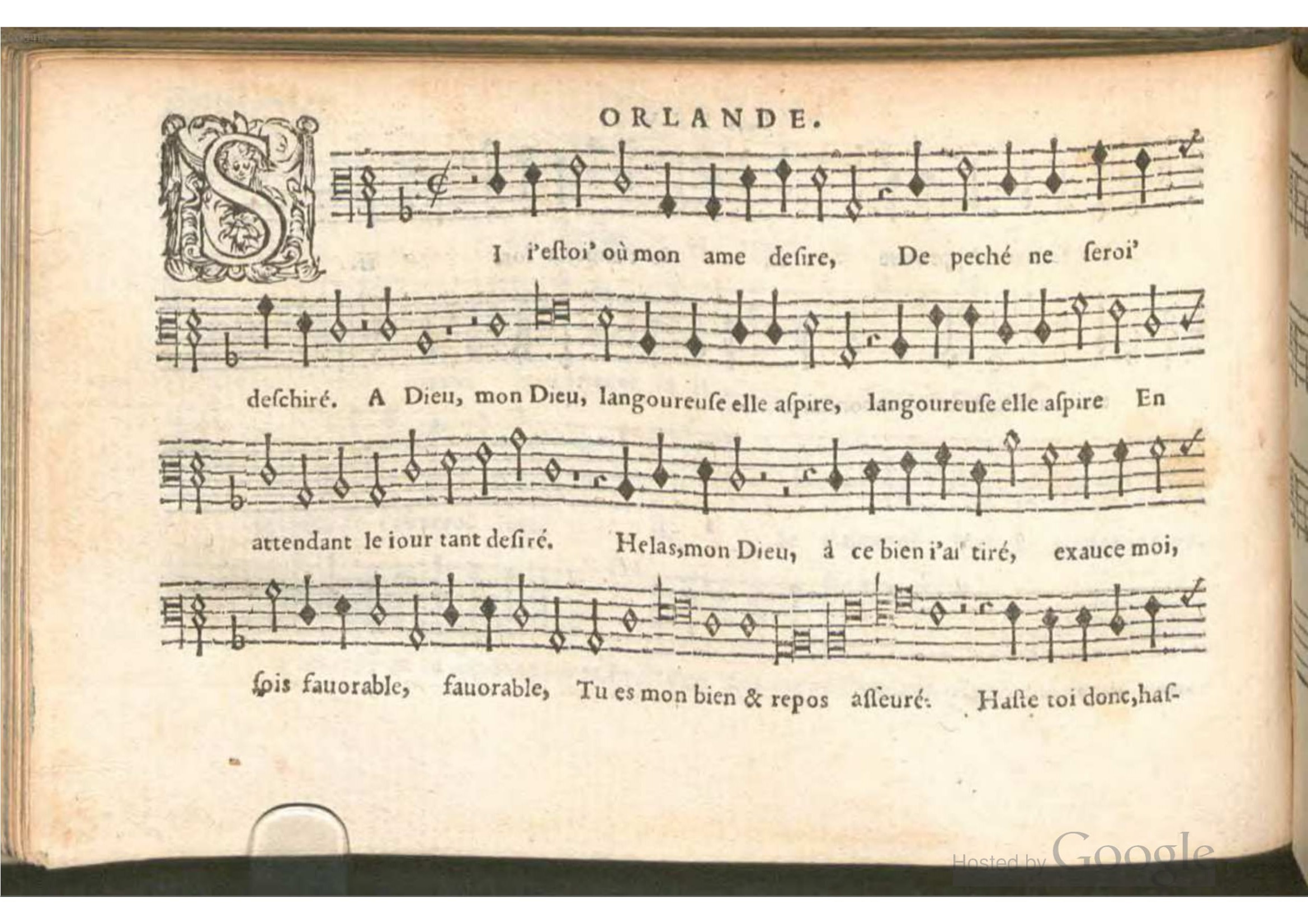 1576 - [Pierre de Saint-André] - Trésor de musique d’Orlande de Lassus Bassus - BSB Munich