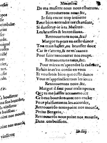 1623 - Jacques Cailloüé - Trésor ou recueil des chansons amoureuses - British Library