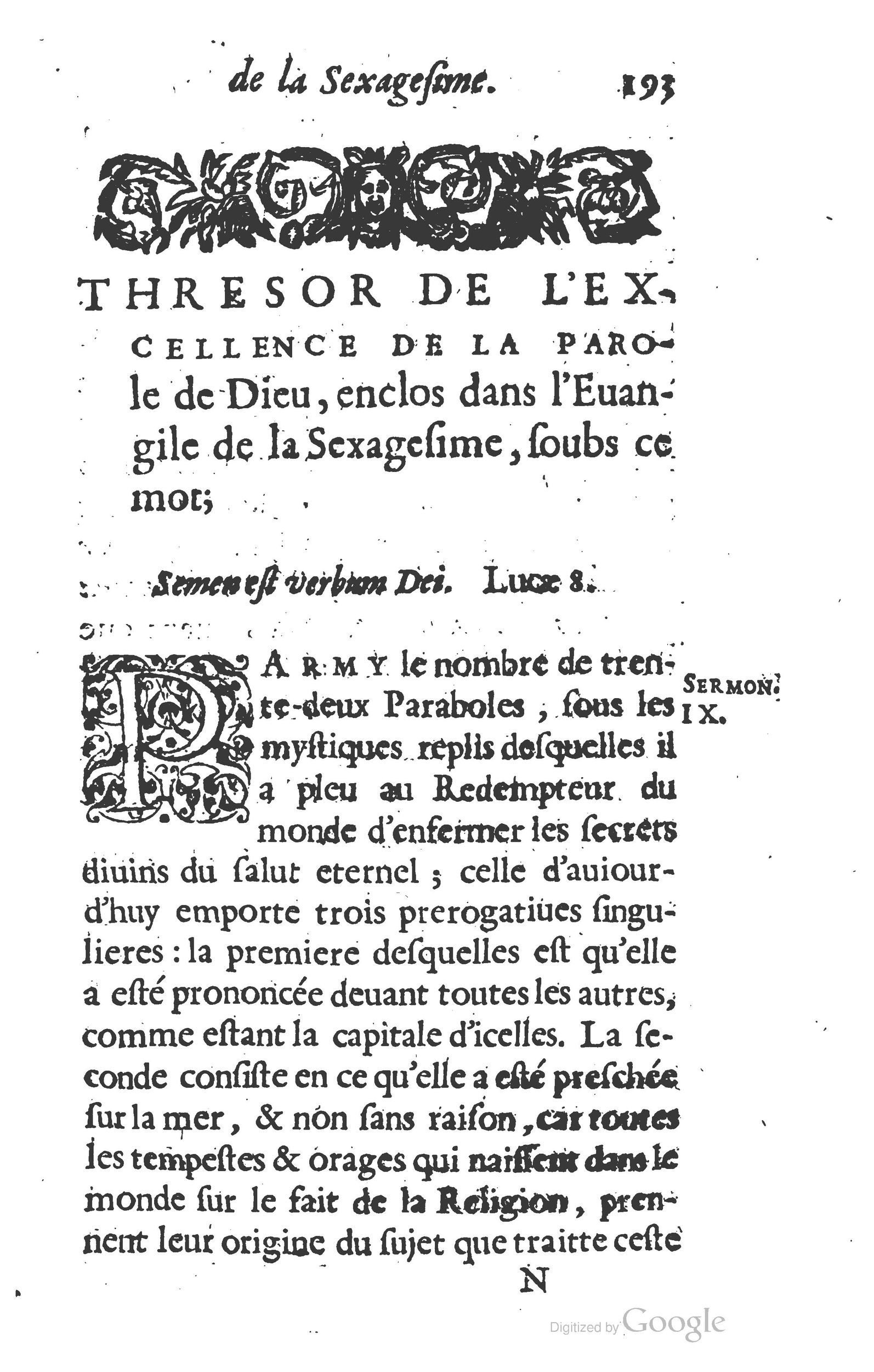 1629 - Manassés de Préaulx - Sermons ou Trésors de la piété chrétienne - BM Lyon