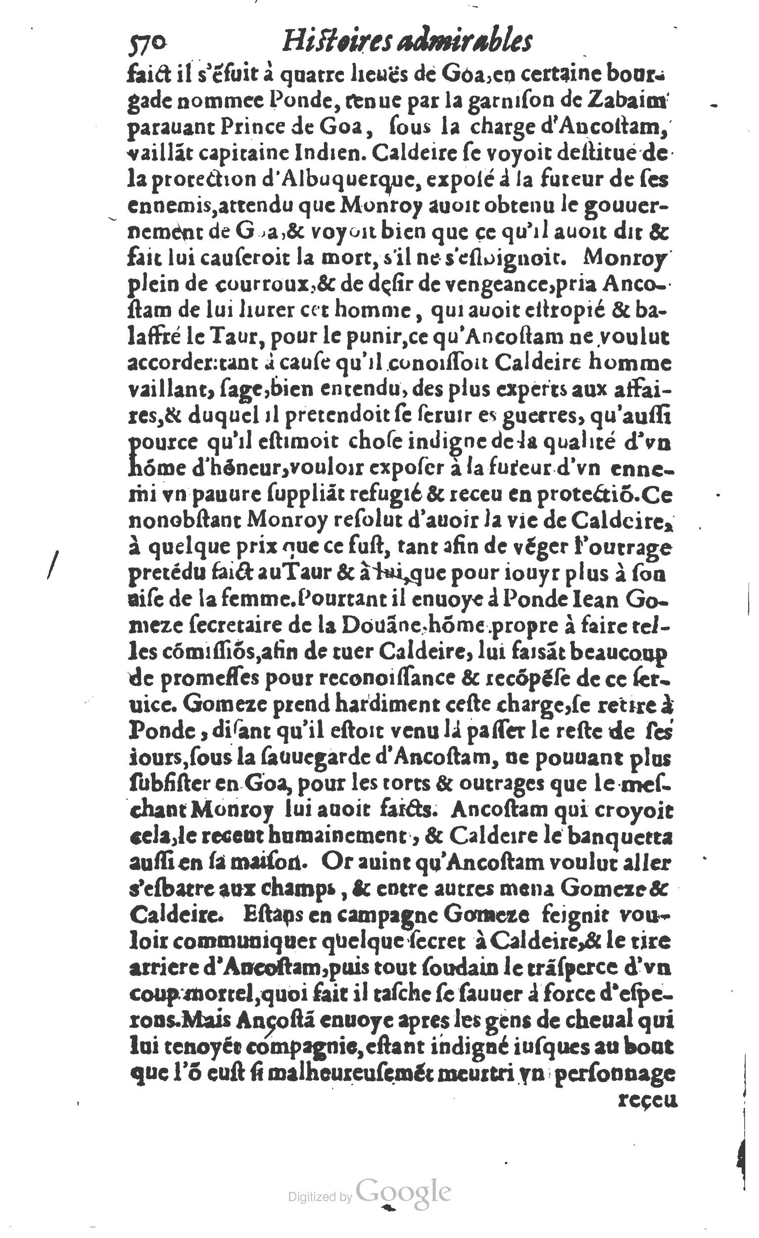 1610 - Paul Marceau - Trésor d’histoires admirables et mémorables - Princeton