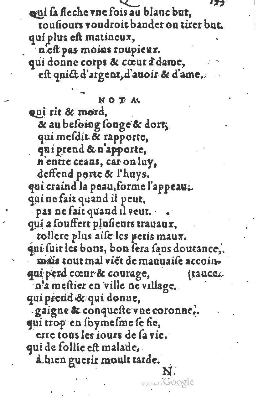 1581 - Nicolas Bonfons  - Trésor des sentences dorées - Princeton