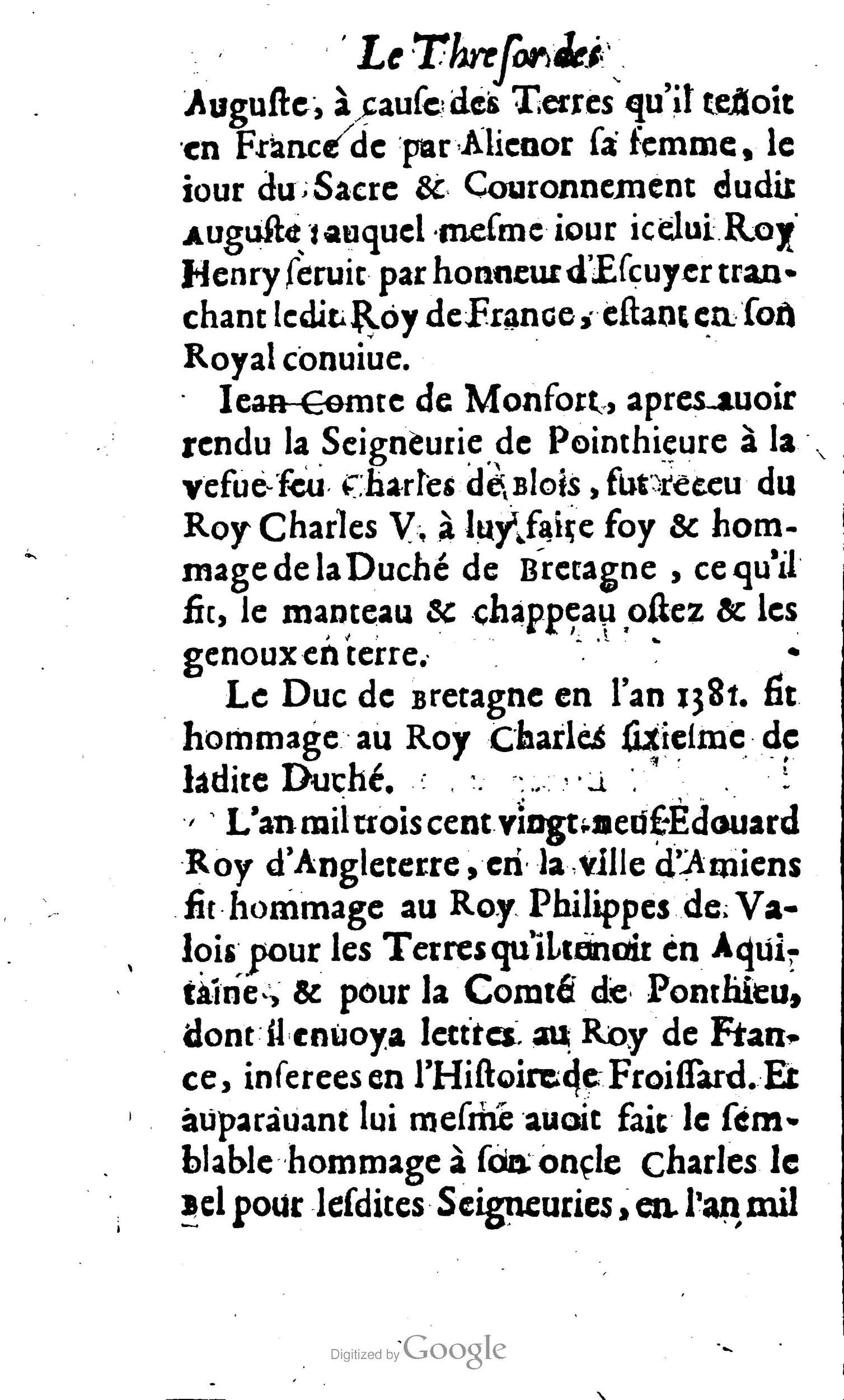1638 - Jean Corrozet - Trésor des histoires de France - BM Lyon