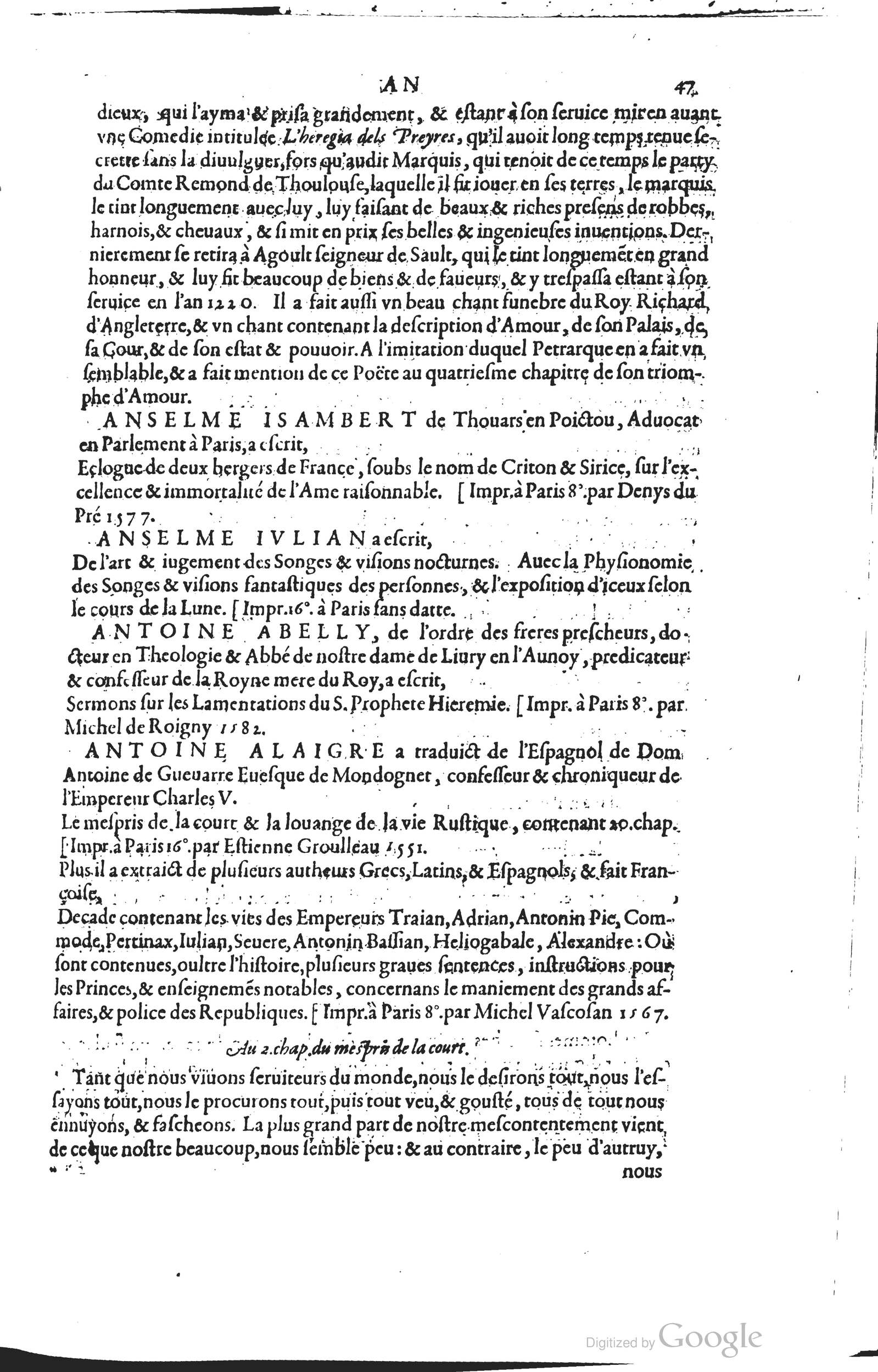 1585 - Barthélemy Honorat - Bibliothèques françaises - BSB Munich