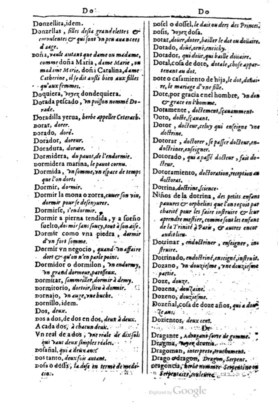 1616 - Veuve Marc Orry - Trésor des deux langues espagnole et française (Première et Seconde parties) - BM Lyon