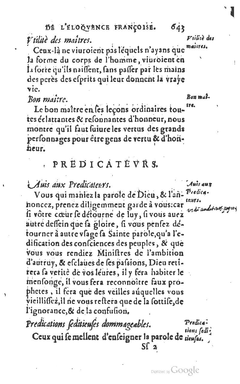 1610 - Louis Coste - Trésor de l’éloquence française (Seconde partie) - BM Lyon