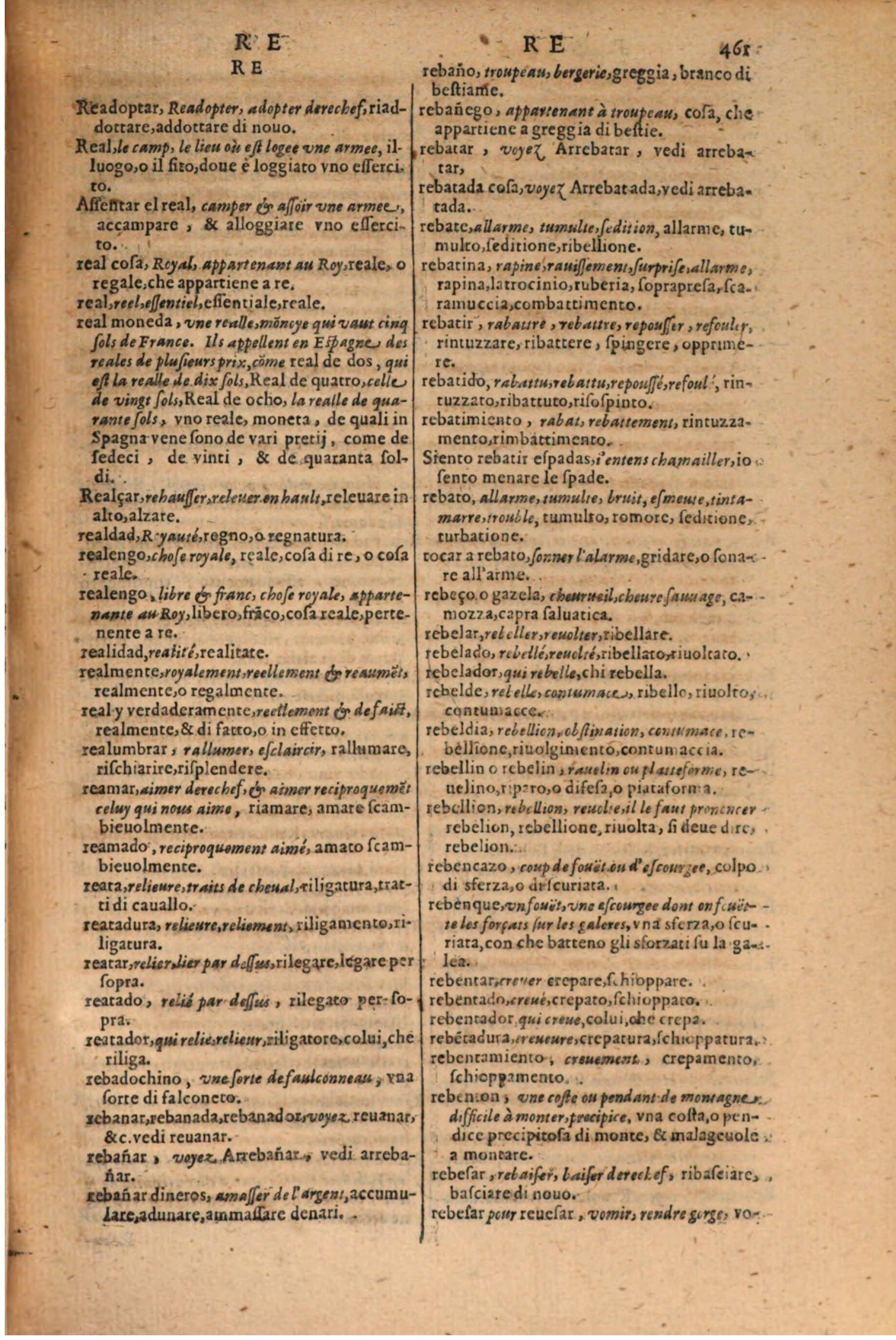 1606 - Samuel Crespin - Thresor des trois langues, francoise, italiene et espagnolle - BSB Munich