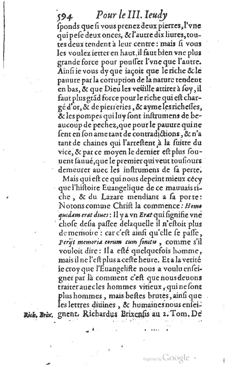 1607 - Nicolas Du Fossé - Trésor quadragésimal - T 01 - BM Lyon