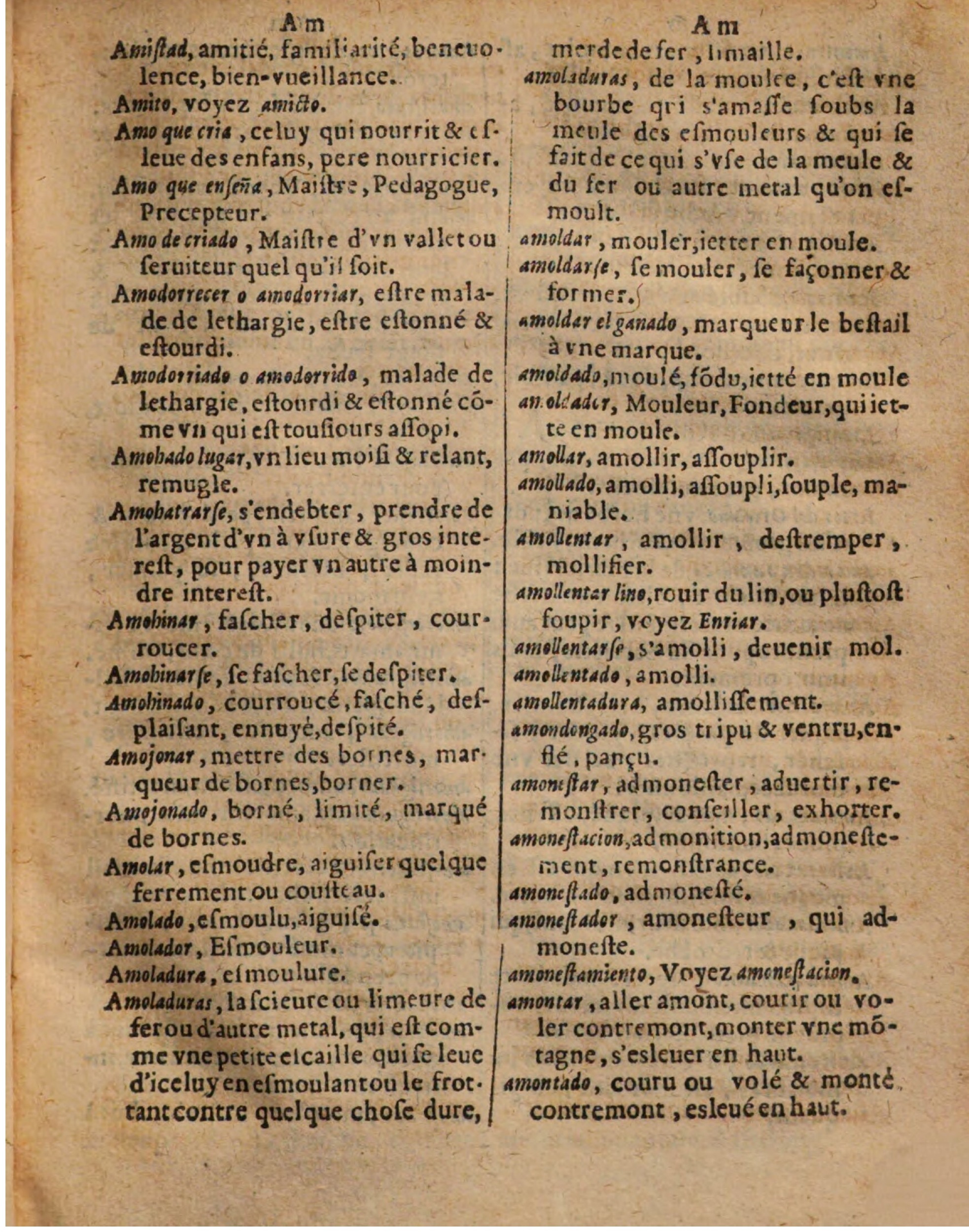 1625 - Hubert Antoine - Trésor des deux langues espagnole et française - Augsbourg