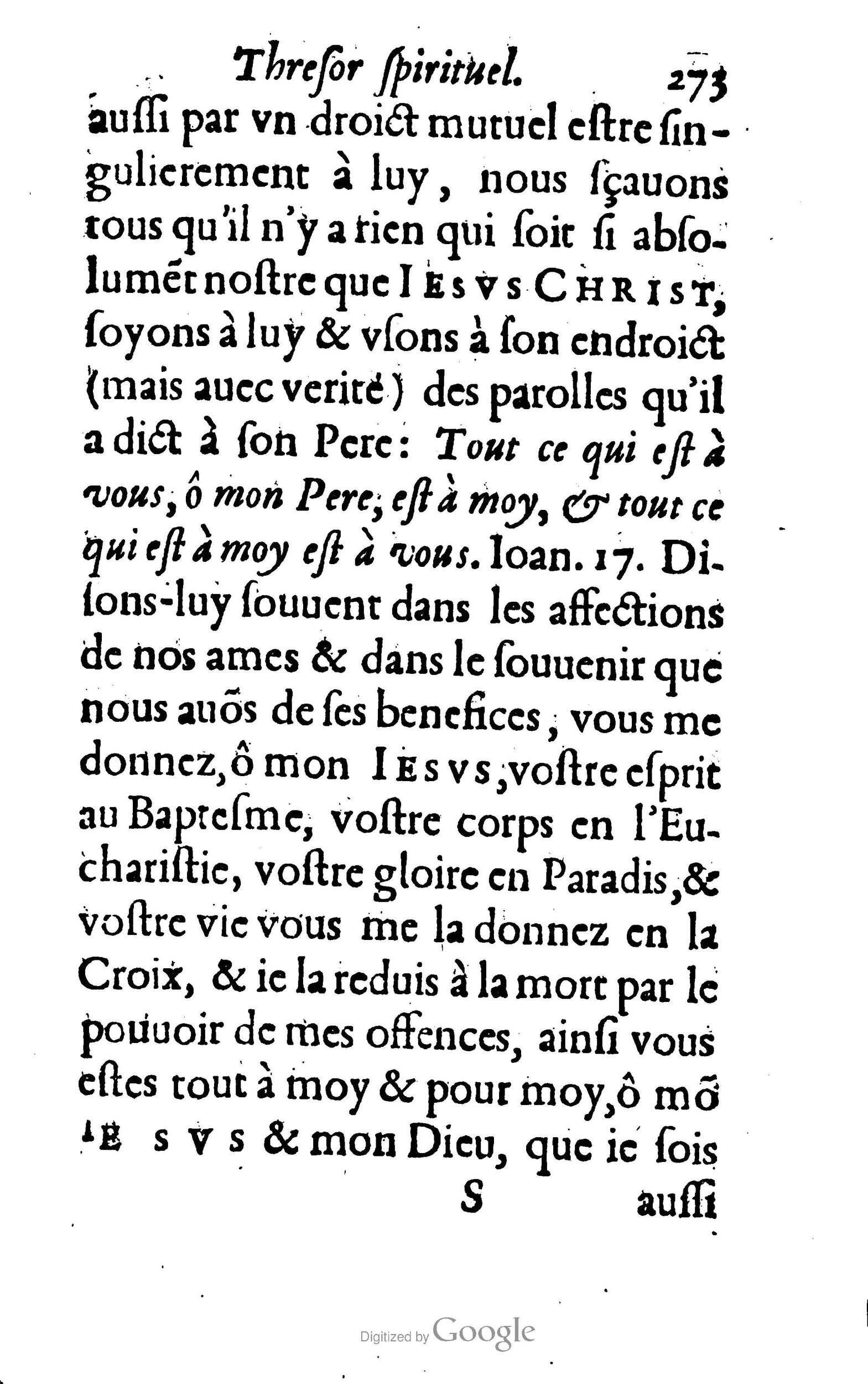1633 - François Waudré - Trésor spirituel contenant les excellences du christianisme - BM Lyon